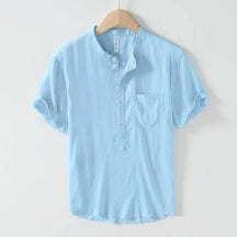 camisa de linho azul
