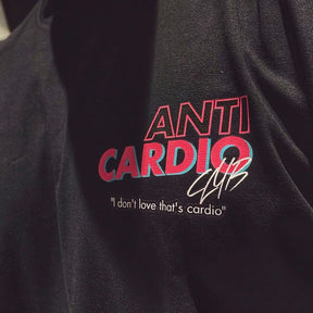 Vista frontal da Camiseta Fit Anti Cardio em algodão preto.