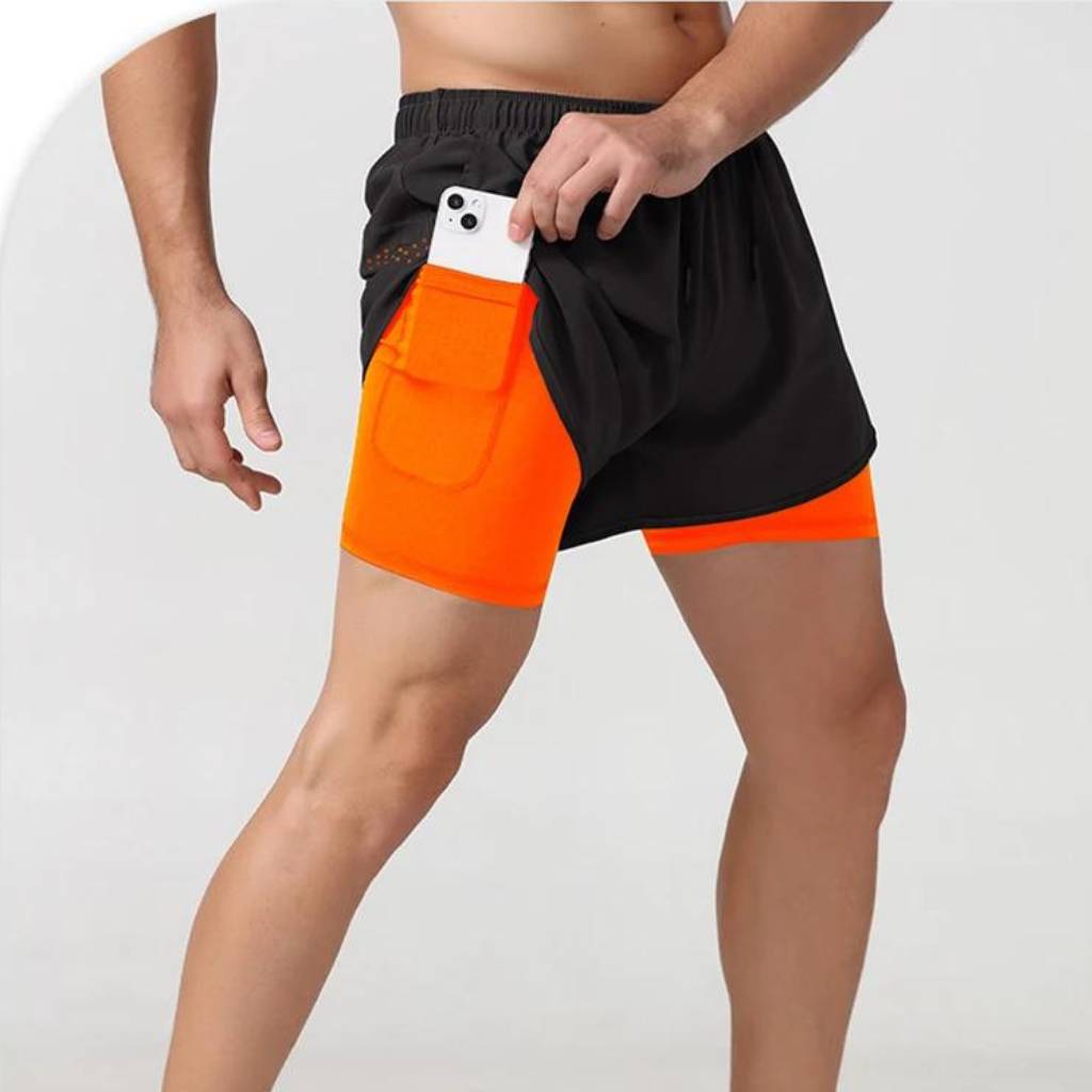 Shorts Active masculino com detalhes estilizados na parte frontal