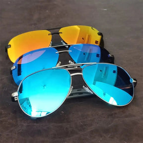 Óculos de Sol Aviador Polarizado Banned Racer Prata - Estojo Couro - 4