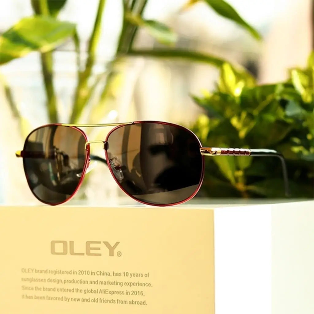 Óculos de Sol Aviador Polarizado Oley Modelo Navigator Amanhecer -