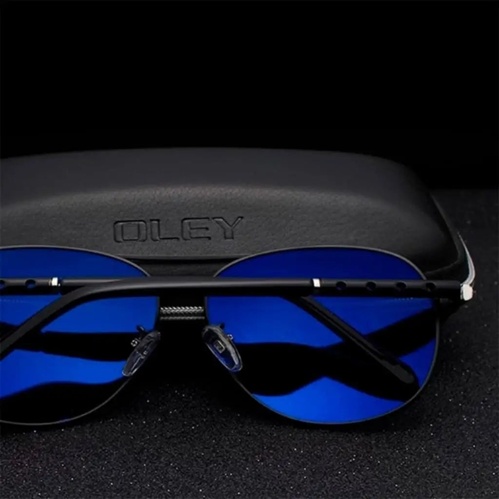 Óculos de Sol Aviador Polarizado Oley Modelo Navigator Azul - OLEY - 3