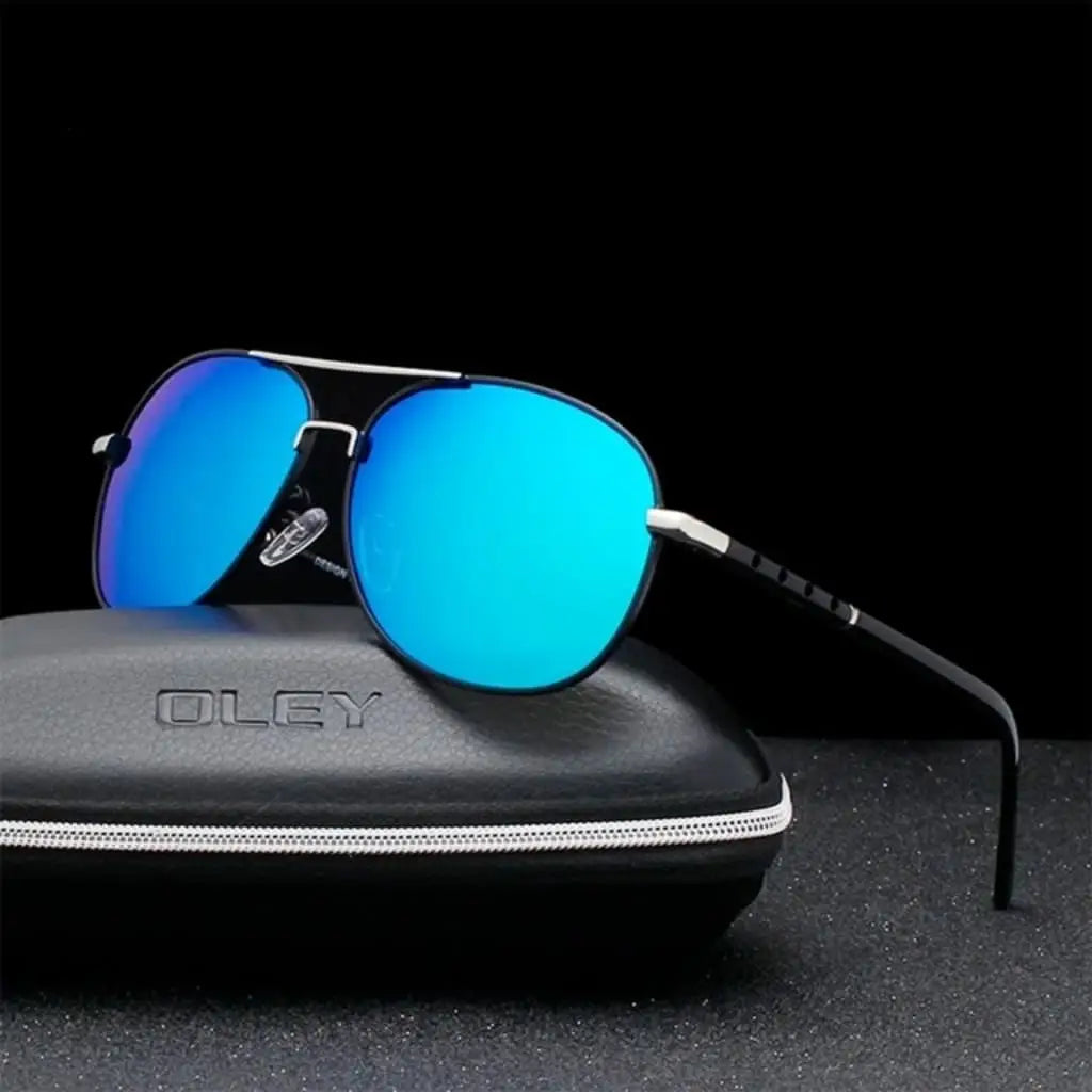 Óculos de Sol Aviador Polarizado Oley Modelo Navigator Azul - OLEY - 1
