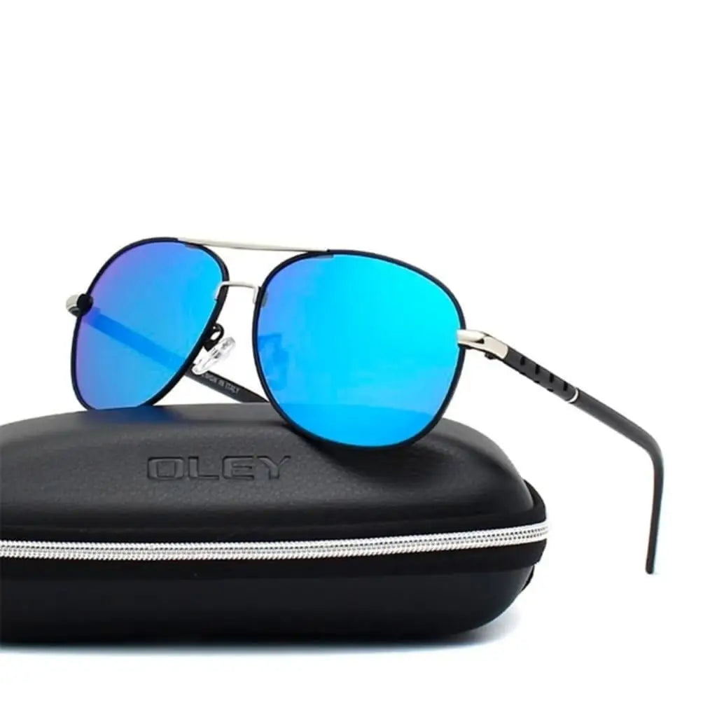 Óculos de Sol Aviador Polarizado Oley Modelo Navigator Azul - OLEY - 4