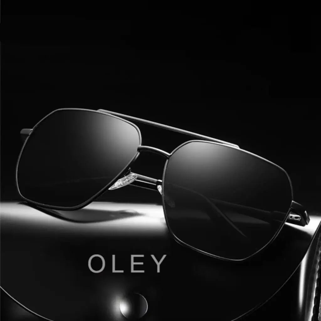Óculos de Sol Masculino Hexagonal Ônix Oley Preto - 1