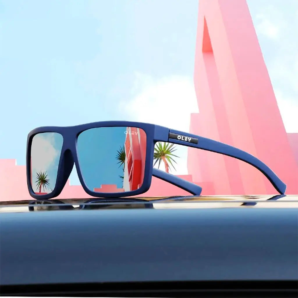 Óculos de Sol Masculino Quadrado Elegance Oley Azul - 2