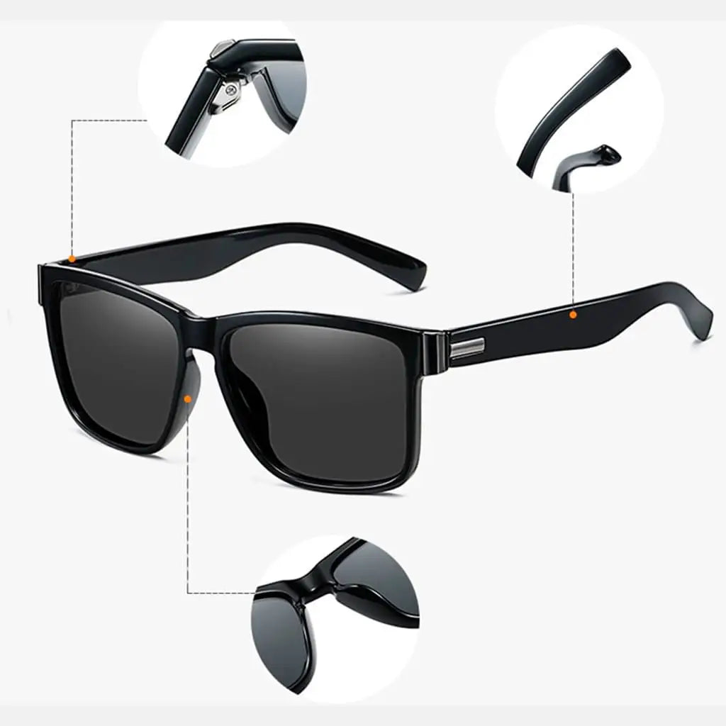 Óculos de Sol Masculino Quadrado Oley Modelo Houston 525 - Preto - 5