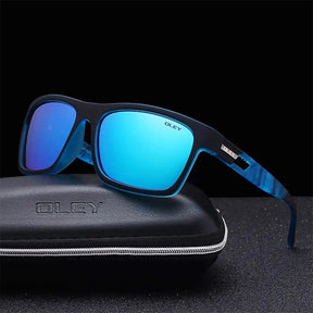 Óculos de Sol Masculino Quadrado Oley Modelo Strasbourg G205 - Azul -
