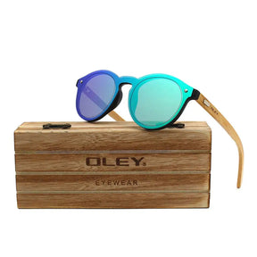 Óculos de Sol Redondo Oley Modelo Marseille Z471 - Verde/Azul - 2