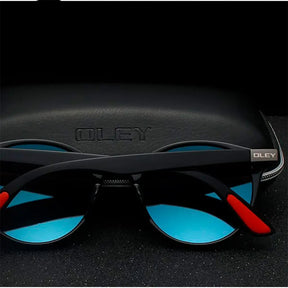 Óculos de Sol Redondo Oley Modelo Retro Azul - 3