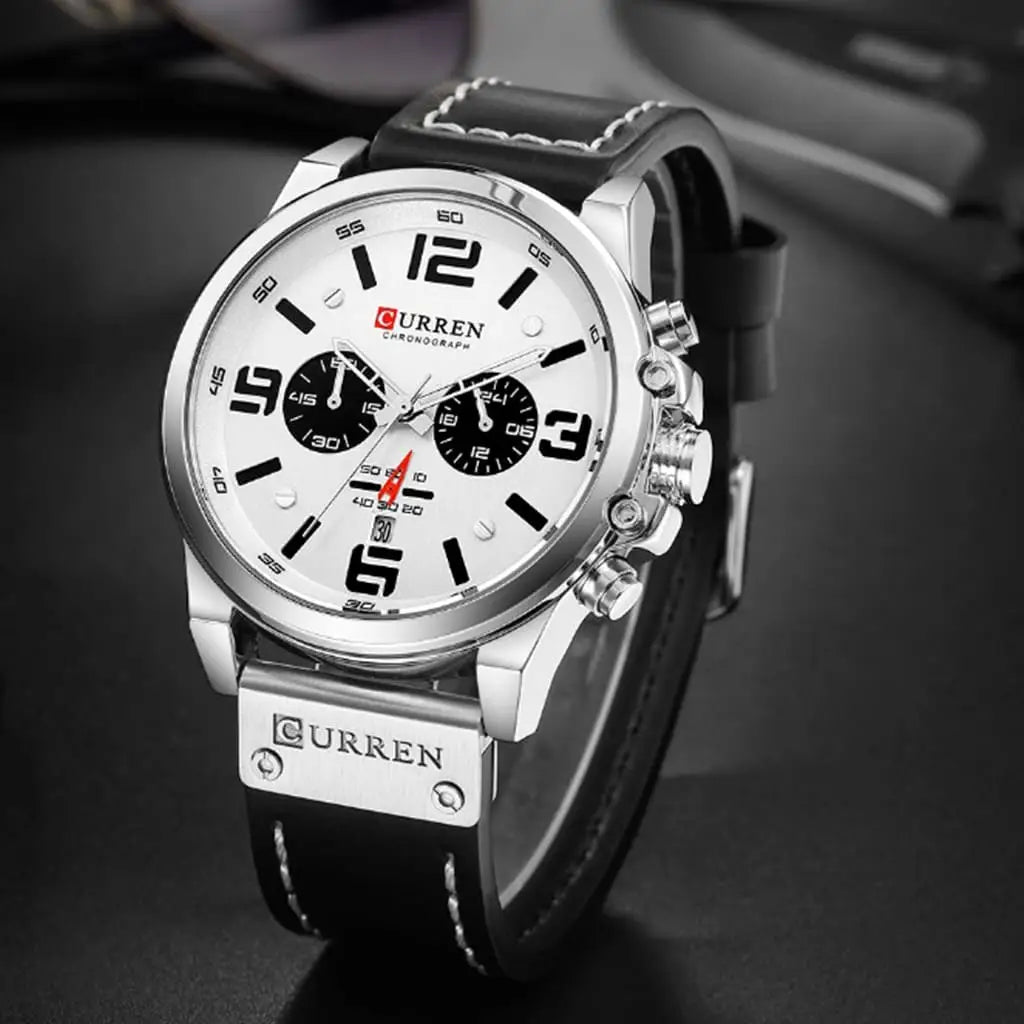 Relógio Masculino Esportivo Curren Venture Branco - 1