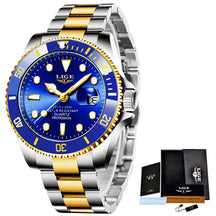 Relógio Masculino Lige Profession Azul com Dourado - 4