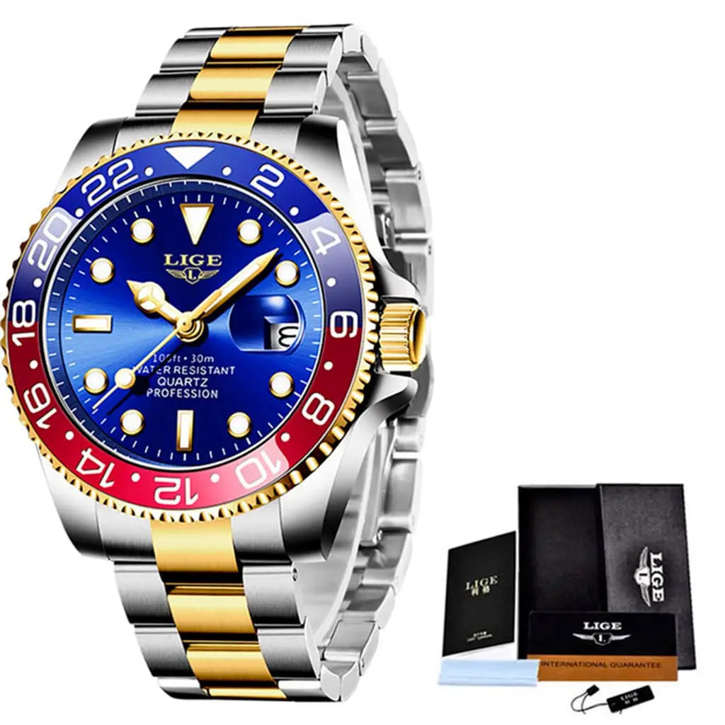 Relógio Masculino Lige Profession Azul com Vermelho - 1