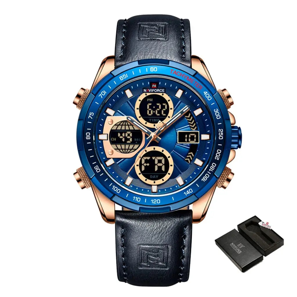 Relógio Masculino Naviforce Explorer Azul - Pulseira de Couro - 1