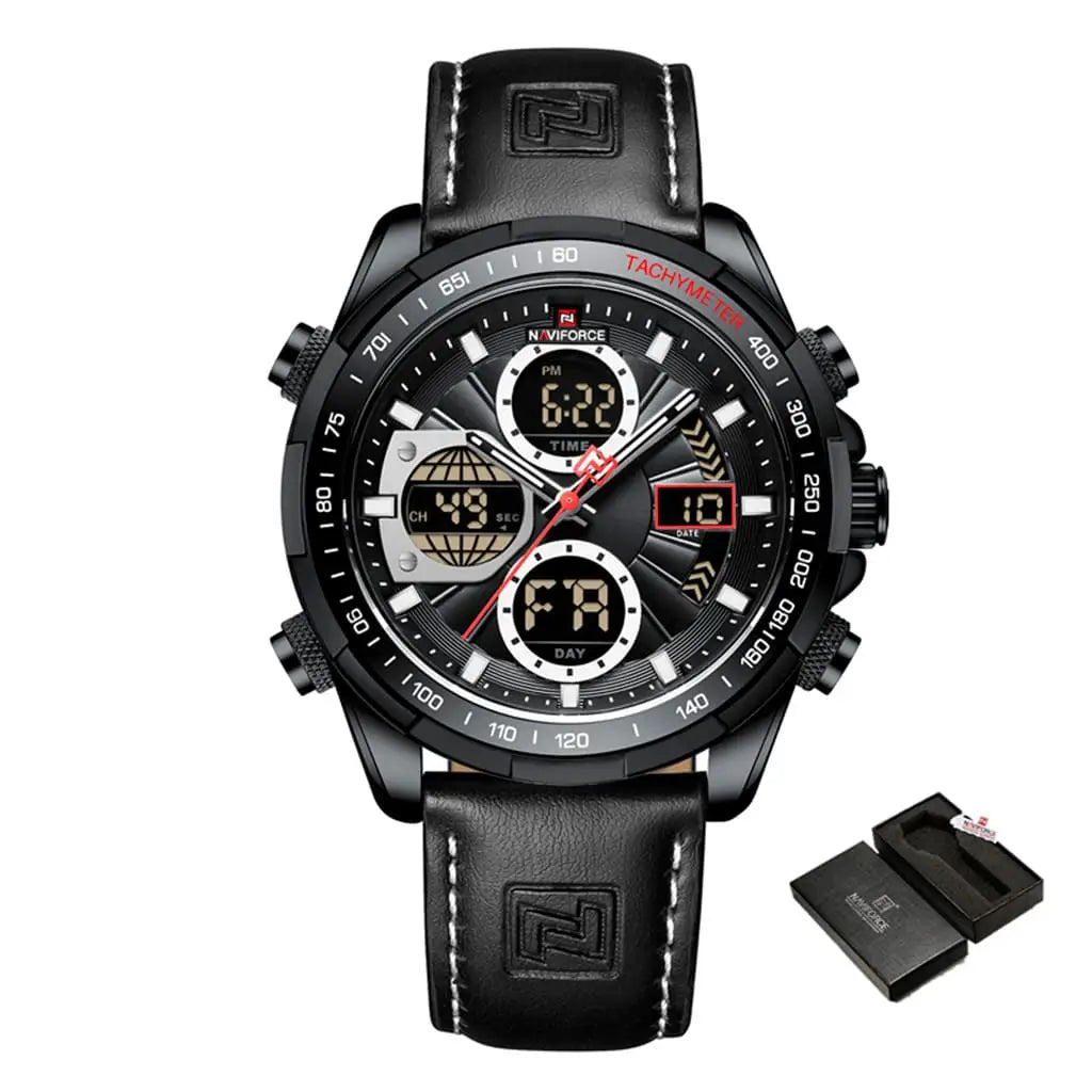 Relógio Masculino Naviforce Explorer Preto - Pulseira de Couro - 1