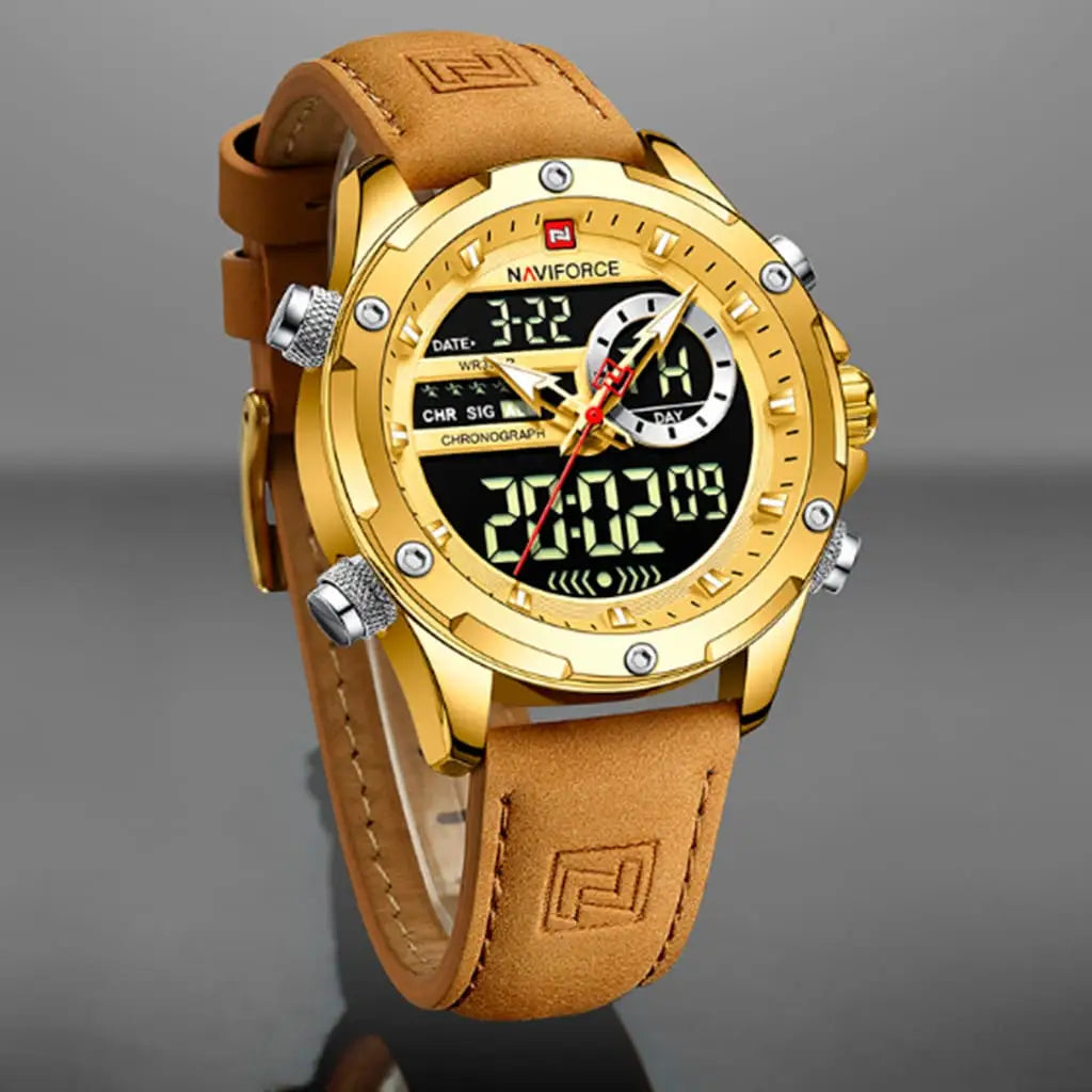 Relógio Masculino Naviforce Modelo 9208 - Dourado - 1