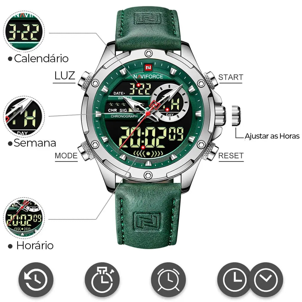 Relógio Masculino Naviforce Modelo 9208 - Marrom - 4