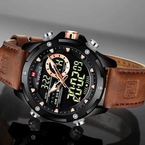 Relógio Masculino Naviforce Modelo 9208 - Marrom - 1
