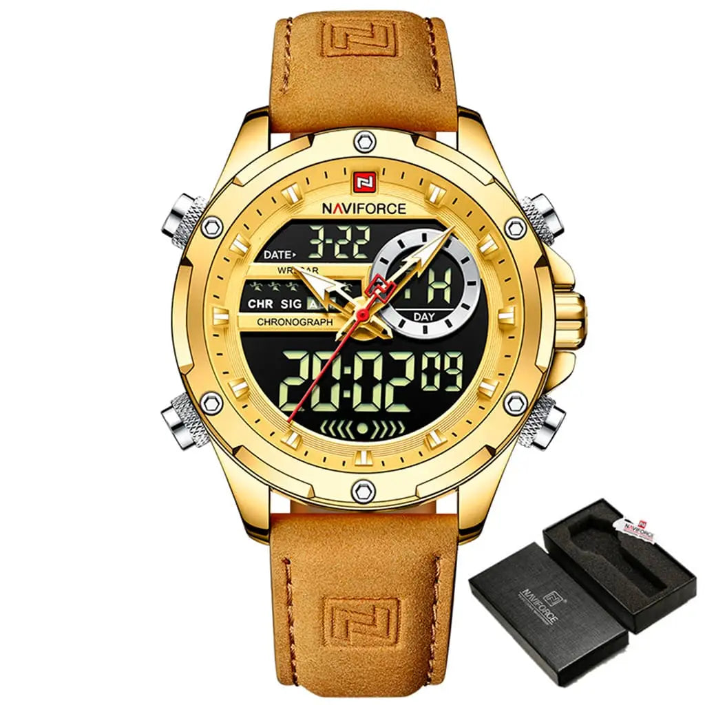 Relógio Masculino Naviforce Modelo 9208 - Preto com Dourado - 7