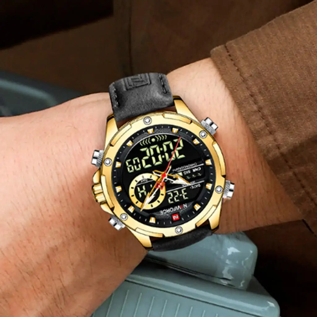Relógio Masculino Naviforce Modelo 9208 - Preto com Dourado - 2