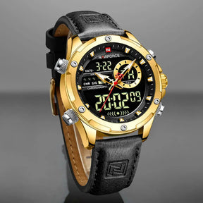 Relógio Masculino Naviforce Modelo 9208 - Preto com Dourado - 1