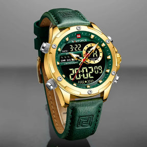 Relógio Masculino Naviforce Modelo 9208 - Verde com Dourado - 1