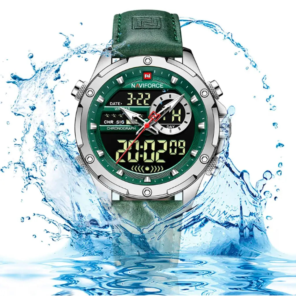 Relógio Masculino Naviforce Modelo 9208 - Verde com Prata - 6